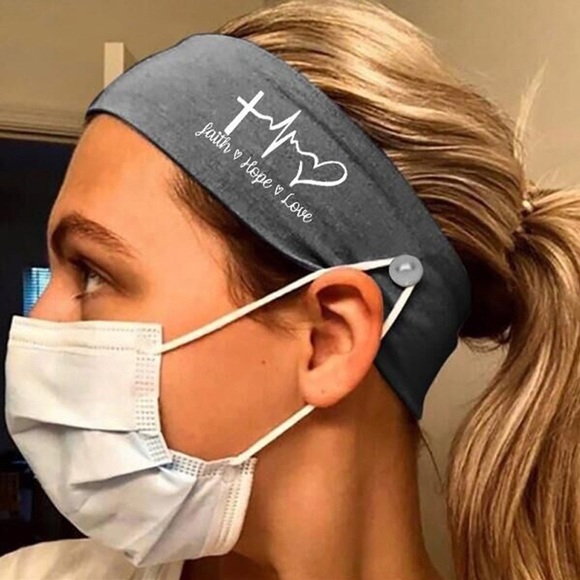 Faith Hope Love Nurse Heartbeat Headband for Masks - Picture 4 of 16